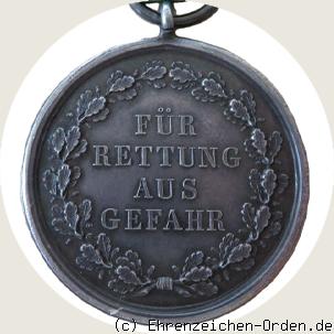 Medaille für Rettung aus Gefahr (Dessau + Bernburg) R&uuml;ckseite