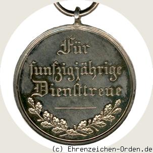 Denkzeichen für 50 Jahre Diensttreue 1864 R&uuml;ckseite