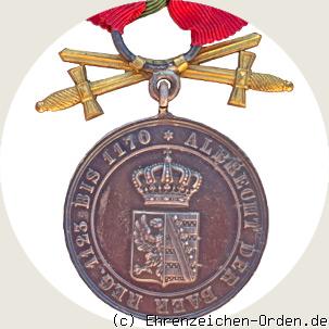 Hausorden Albrecht des Bären Silberne Verdienstmedaille mit Schwertern R&uuml;ckseite