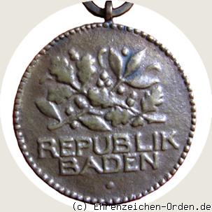 Rettungsmedaille Freistaat Baden R&uuml;ckseite