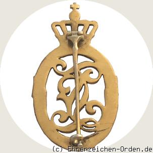 Goldenes Erinnerungszeichen 1906 an Nadel R&uuml;ckseite