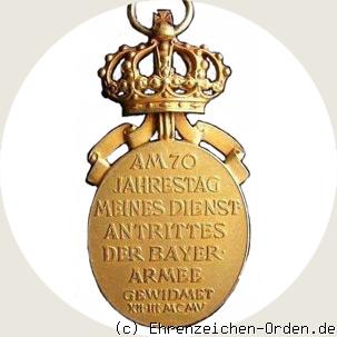 Jubiläumsmedaille mit Krone und Jahreszahlen 1839 – 1909 R&uuml;ckseite