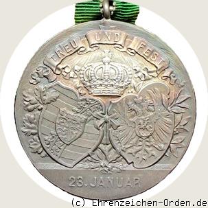 Erinnerungsmedaille zur Silberhochzeit Herzog Alfred 1899 R&uuml;ckseite