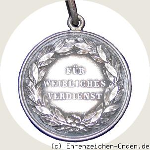 Silberne Medaille für weibliches Verdienst R&uuml;ckseite