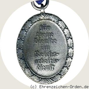 Dienstauszeichnung Reichsarbeitsdienst 3.Stufe Männer R&uuml;ckseite