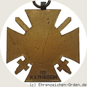 Ehrenkreuz des 1.Weltkrieges  Frontkämpferkreuz R&uuml;ckseite