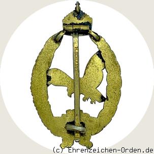 Erinnerungsabzeichen für Marine Flugzeugführer und -beobachter R&uuml;ckseite