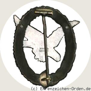 Fliegerschützenabzeichen ohne Blitzbündel mit schwarzem Kranz R&uuml;ckseite
