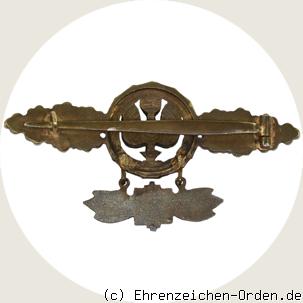 Frontflugspange für Zerstörer in Gold mit Sternanhänger R&uuml;ckseite