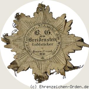 Hausorden vom Goldenen Löwen gestickter Bruststern R&uuml;ckseite