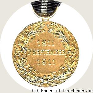 Goldene Erinnerungsmedaille an Fürst Carl Anton R&uuml;ckseite