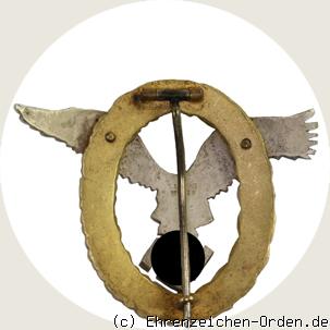 Geimeinsames Flugzeugführer-und Beobachterabzeichen (Doppelabzeichen) R&uuml;ckseite