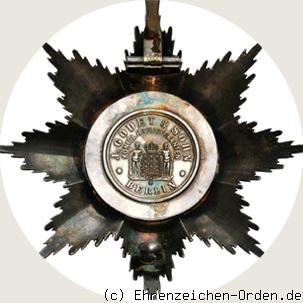 Hausorden der Wendischen Krone Bruststern zum Großkreuz R&uuml;ckseite