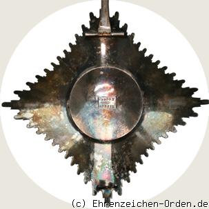 Hausorden der Wendischen Krone Bruststern zum Großkomtur R&uuml;ckseite