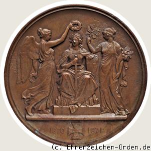 Siegesmedaille / Feldherrenmedaille 1870/71 in Bronze R&uuml;ckseite
