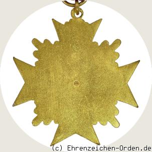 Preußisches Kriegserinnerungskreuz 2. Klasse für Kriegshilfe u. Verwundetenfürsorge rotes Medaillon R&uuml;ckseite