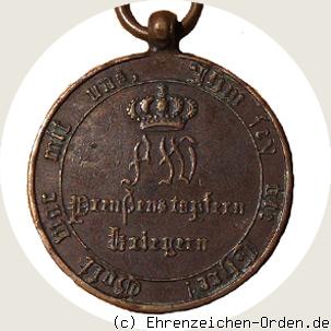 Kriegsdenkmünze für Kämpfer 1813/1814 (runde Kreuzarme) R&uuml;ckseite