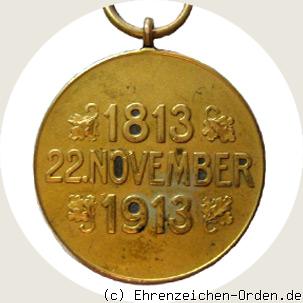 Kurhessische Jubiläumsdenkmünze – 22. November 1813-1913 R&uuml;ckseite