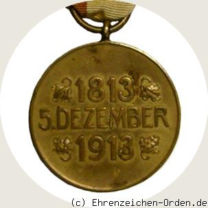 Kurhessische Jubiläumsdenkmünze – 5. Dezember 1813-1913 R&uuml;ckseite