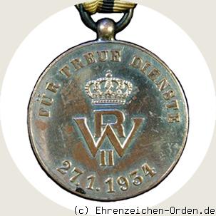 Treuedienstmedaille zum 75. Geburtstag Wilhelm II. Silber R&uuml;ckseite