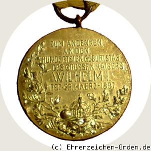 Kaiser Wilhelm I. Erinnerungsmedaille 1897 R&uuml;ckseite