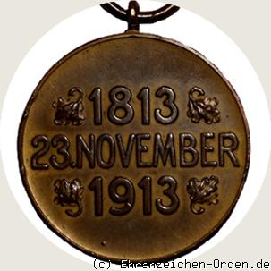 Kurhessische Jubiläumsdenkmünze  23. November 1813-1913 R&uuml;ckseite