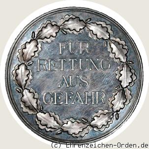 Erinnerungsmedaille für Rettung aus Gefahr 1933 R&uuml;ckseite