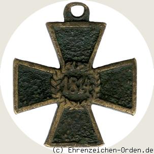 Ehrenkreuz für die Feldzüge 1814 und 1815 R&uuml;ckseite