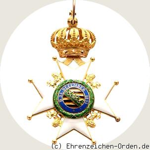 Herzoglich Sachsen-Ernestinischer Hausorden Komturkreuz mit Buchstabe E R&uuml;ckseite