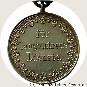 Dienstauszeichnung 2. Klasse für 15 Jahre silberne Medaille 1878 R&uuml;ckseite