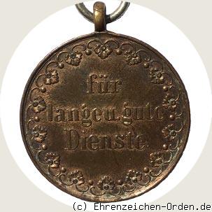 Dienstauszeichnung für 10 Jahre Bronzene Medaille 1868 (2.Prägung) R&uuml;ckseite