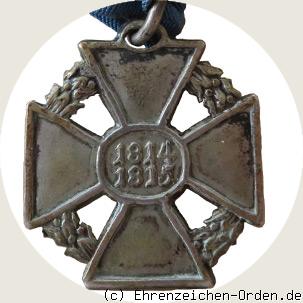 Erinnerungskreuz für 1814 – 1815 R&uuml;ckseite