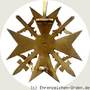 Spanienkreuz in Gold R&uuml;ckseite