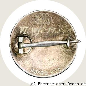 Diensteintritts-und Traditionsabzeichen Stahlhelmbund 1919 R&uuml;ckseite