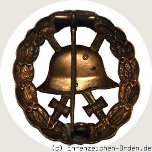 Verwundetenabzeichen für die Armee und Kolonialtruppen 1918 in Gold – durchbrochen R&uuml;ckseite