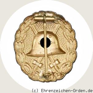 Verwundetenabzeichen 1939 in Gold (1.Form) R&uuml;ckseite