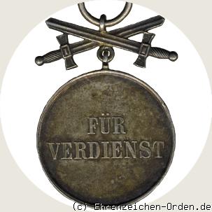Silberne Verdienstmedaille mit Schwertern R&uuml;ckseite