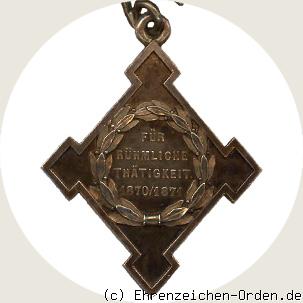 Ehrenzeichen für rühmliche Tätigkeit 1870/1871 R&uuml;ckseite