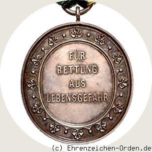 Medaille für Lebensrettung 1881 R&uuml;ckseite
