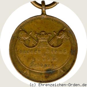 Kriegsdenkmünze für den Feldzug 1848 R&uuml;ckseite