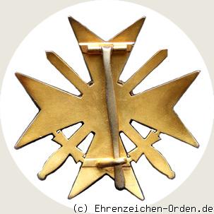 Orden der württembergischen Krone  Kreuz der Ehrenritter mit Schwertern R&uuml;ckseite